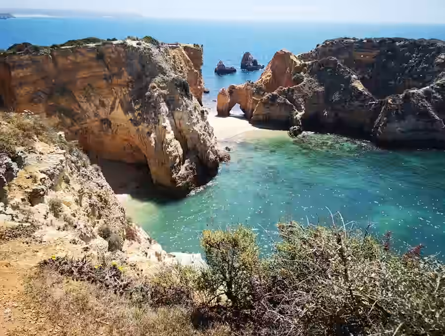 The Algarve — cliffs and ocean